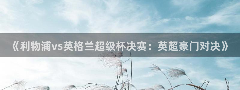新球体育足球官网：《利物浦vs英格兰超级杯决赛：英超豪门对决》